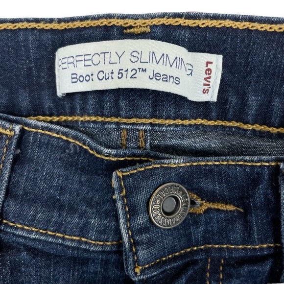 Levi's Perfectly Slimming 512 Bootcut Denim Jeans 28x28 High Waist - Picture 3 of 7